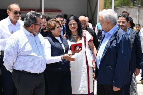 Delfina Gómez acompaña al presidente López Obrador en supervisión del Tren Interurbano México-Toluca